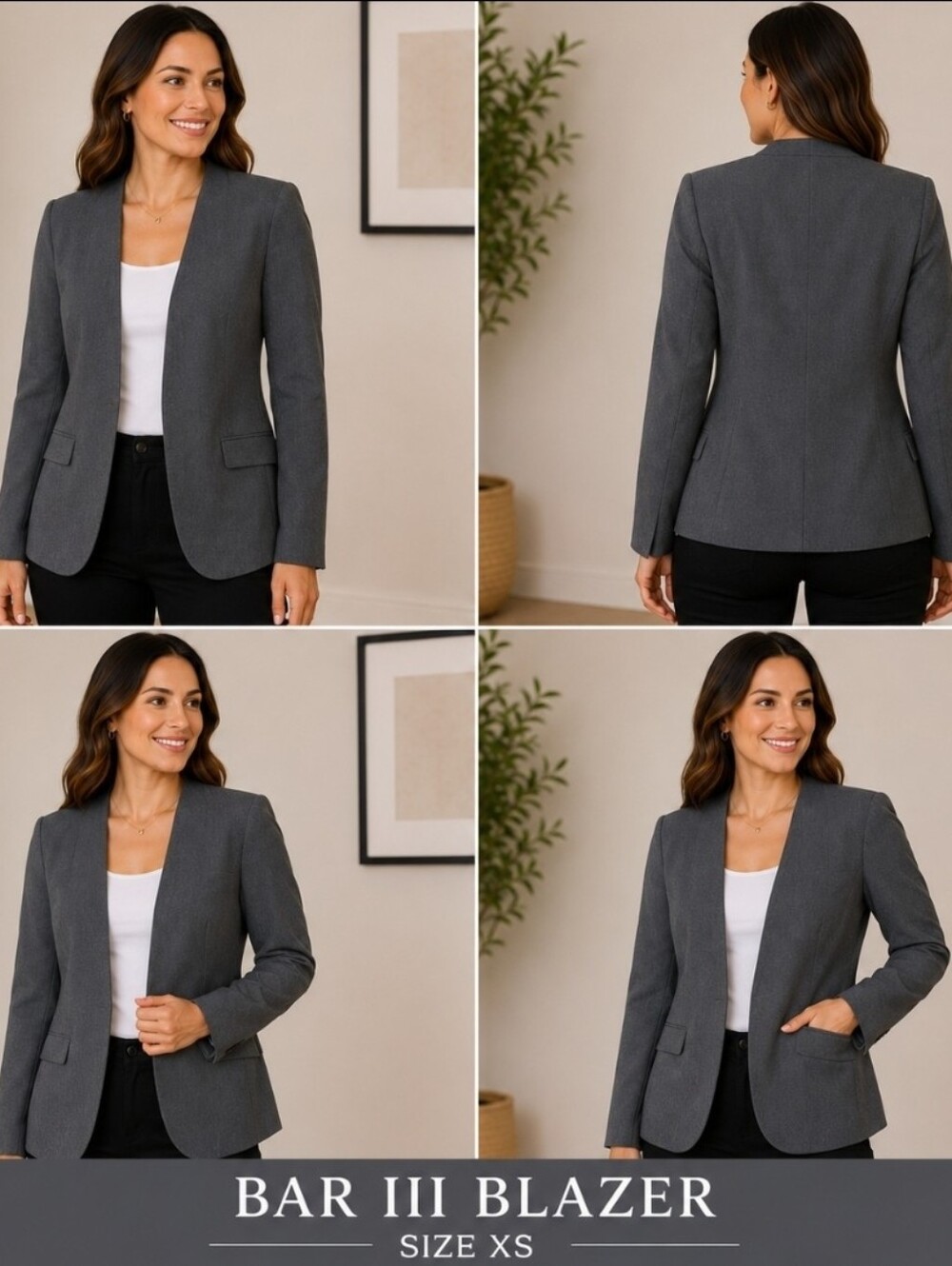 ✨ Bar III Charcoal Gray Blazer | Size XS ✨